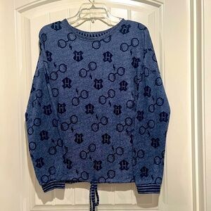 Harry Potter Wizarding World Sweater Sz M Women's Pullover Oversized Blue Soft